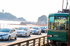 江ノ電,江ノ島電鉄,鎌倉,神奈川,踏切,踏み切り,海辺,アニメ,聖地,オープニング,電車,鉄道,train,電車/鉄道,名所