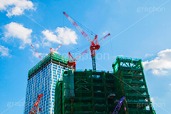 渋谷大工事,渋谷,しぶや,高層ビル,shibuya,クレーン,重機,建設,crane,building,開発,工事,都市開発,2020,名所,青空,建設,渋谷駅街区東棟,東棟,青空,渋谷ストリーム,再開発