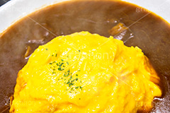 オムカレー,オムライス,卵,たまご,半熟,カレー,カレーライス,カリー,辛い,スパイス,ご飯,ライス,パセリ,湯気,洋食,curry,japan,parsley