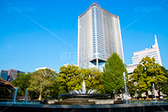 日比谷公園の噴水,噴水,日比谷公園,千代田区,日比谷,公園,都立公園,霞が関,有楽町,都会,オアシス,休憩,park,fountain,building,ビル,名所,東京ミッドタウン日比谷,青空