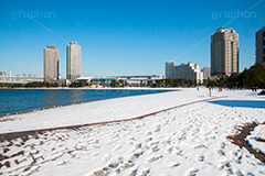 台場の残雪,雪,残雪,寒波,お台場,台場,DAIBA,東京都港区台場,東京臨海副都心,御台場,東京湾,港区,snow,winter,積もる,積雪,青空,東京,tokyo,olympic,オリンピック