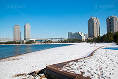 台場の残雪,雪,残雪,寒波,お台場,台場,DAIBA,東京都港区台場,東京臨海副都心,御台場,東京湾,港区,snow,winter,積もる,積雪,青空,東京,tokyo,olympic,オリンピック
