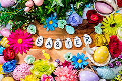 EASTER,イースター,エッグ,たまご,卵,玉子,復活祭,春,スプリング,ガーリー,ポップ,POP,パステル,easter,egg,spring,pastel,event,行事,風習,花,フラワー,うさぎ,ウサギ,兎,文字,カラフル,flower,bunny,colorful