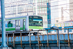 山手線,山手,電車,でんしゃ,鉄道,乗り物,交通,路線,線路,通勤,通学,撮り鉄,とり鉄,車両,電車/鉄道,秋葉原,千代田区,黄緑,train