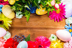 イースターフレーム,フレーム,イースター,EASTER,エッグ,たまご,卵,玉子,復活祭,春,スプリング,ガーリー,ポップ,POP,パステル,easter,egg,spring,pastel,event,行事,風習,花,フラワー,カラフル,flower,bunny,colorful,frame