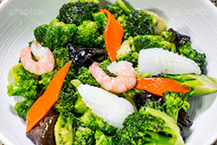 ブロッコリー炒め,炒め,中華料理,中華,総菜,お惣菜,野菜,ブロッコリー,えび,エビ,海老,いか,イカ,にんじん,人参,キクラゲ,きくらげ,発芽