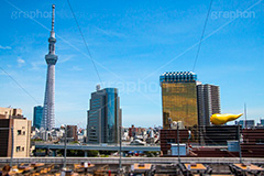 浅草の風景,風景,浅草,あさくさ,屋上,スカイツリー,アサヒビール,ビル,青空,building,skytree,asakusa,japan