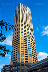 タワーマンション,マンション,高層,建物,中目黒,都会,高級,セレブ,目黒区,青空,フルサイズ撮影