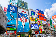 道頓堀,道頓堀川,繁華街,観光地,大阪府,大阪市,中央区,飲食店,たこ焼き,くいだおれ,なんば,商店街,看板,広告,グリコ,ネオン,えびす橋,橋,大阪,とんぼり,リバーウォーク,japan,osaka,フルサイズ撮影