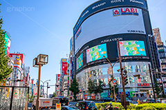 西武新宿駅前,西武新宿,駅,駅前,高架,高架下,ガード下,線路,鉄道,交差点,駅ビル,新宿,新宿区,JR,SS01,歌舞伎町,shinjuku,西新宿,繁華街,青空,フルサイズ撮影