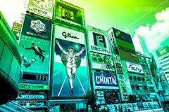 道頓堀,Gradation Jjapan,gradation,japan,日本,グラデーション,カラフル,お洒落,おしゃれ,オシャレ,味わい,雰囲気,フルサイズ撮影,大阪,osaka,デュオトーン,duotone