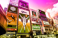 道頓堀,Gradation Jjapan,gradation,japan,日本,グラデーション,カラフル,お洒落,おしゃれ,オシャレ,味わい,雰囲気,フルサイズ撮影,大阪,osaka,デュオトーン,duotone