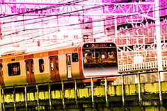 山手線,Gradation Jjapan,gradation,japan,日本,グラデーション,カラフル,お洒落,おしゃれ,オシャレ,味わい,雰囲気,東京,tokyo,デュオトーン,duotone