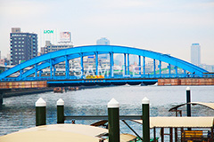浅草,あさくさ,橋,隅田川,駒形橋,かかる橋,墨田区,台東区,墨田リバーサイド,墨田,駒形,駒形の渡し,青い橋,アーチ橋,asakusa,japan