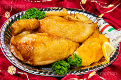 ローストチキン,チキン,もも,肉,鶏,鶏肉,クリスマスディナー,クリスマスパーティー,クリスマス,パーティーディナー,冬,オーブン,グリル,洋食,ポテト,ナゲット,パセリ,七面鳥,chicken,CHRISTMAS,party,dinner,winter,フルサイズ撮影