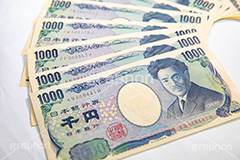 扇状に広げられた千円札,扇,広げる,お金,かね,円,日本円,マネー,金銭,日本のお金,お金がない,財産,返済,貯金,借金,両替,キャッシュ,現金,札,千円,札束,money,yen,経理,事務,経済,japan,フルサイズ撮影