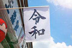 令和の旗,令和,元号,年号,即位,祝,慶祝,祝賀,旗,青空,仲見世,商店街,asakusa,japan,フルサイズ撮影