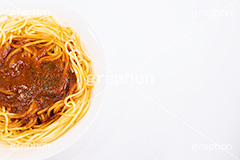 ミートソースパスタ,ミートソーススパゲティ,ミートソース,ミート,ひき肉,ソース,パスタ,オイル,油,高カロリー,カロリー,洋食,麺料理,麺類,フルサイズ撮影,pasta