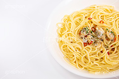 ボンゴレパスタ,ボンゴレ,あさり,アサリ,パスタ,鷹の爪,バジル,ニンニク,にんにく,和風,洋食,麺料理,麺類,フルサイズ撮影,pasta