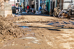 台風の傷跡,洗浄,洪水,浸水,泥,泥水,汚,下水,被災,氾濫,堤防,水害,ハザードマップ,除去,復旧,復興,床上,床下,台風,大雨,嵐,豪雨,天災,災害,避難,非常,傷,被害,事件,事故,道路,住宅街,神奈川,typhoon,disaster,japan,2019