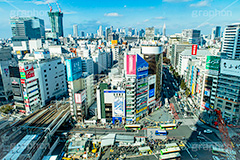 渋谷の街並み,渋谷,しぶや,観光,交差点,山手線,渋谷駅,駅前,東口,宮益坂,バス停,ロータリー,工事,開発,クレーン,スクランブルスクエア,shibuya,japan