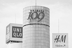 渋谷(モノクロ),モノクロ,白黒,しろくろ,モノクローム,単色画,単彩画,単色,