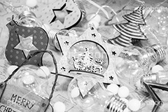 クリスマス(モノクロ),モノクロ,白黒,しろくろ,モノクローム,単色画,単彩画,単色,