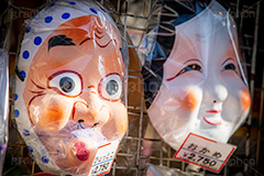 ひょっとこ＆おかめ,ひょっとこ,おかめ,福,祭,笑い,火男,仲見世,仲見世通り,浅草,浅草寺,あさくさ,みやげ物,みやげ,お土産,商店街,寺院建築風,台東区,浅草 名所,浅草 観光,節分,伝統,風習,asakusa,japan,フルサイズ撮影