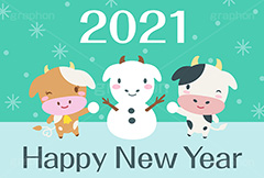 雪合戦,雪遊び,2021丑年,2021,年号,西暦,年賀状,年賀,正月,お正月,新年,雪だるま,雪ダルマ,雪,干支,うし,牛,ウシ,角,つの,丑,丑年,キャラクター,動物,ニューイヤー,アニバーサリー,イラスト,冬,winter,illustration,japan,character,cow,Happy Holiday