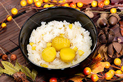 栗ごはん,栗ご飯,栗,くり,クリ,甘露煮,栗ご飯ディナー,胡麻,ゴマ,ごま,秋,秋の味覚,季節感,日本食,日本料理,和食,炊き込みご飯,もち米,おこわ,rice,japan,フルサイズ撮影