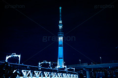 隅田川,ブルーナイト,サイバー,近未来,不思議,夜,夜景,ネオン,サイバーパンク,neon