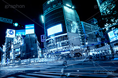 渋谷,ブルーナイト,サイバー,近未来,不思議,夜,夜景,ネオン,サイバーパンク,neon