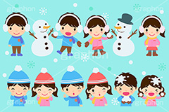 雪合戦キッズ・セット,キッズ・セット,雪合戦,雪,冬,雪玉,寒い,遊び,雪ダルマ,雪だるま,手袋,耳当て,耳あて,マフラー,詰め合わせ,セット,こども,子供,男の子,女の子,キッズ,ボーイ,ガール,家族,文化,風習,行事,人物,男女,キャラクター,イラスト,イラストセット,かわいい,カワイイ,可愛い,character,material,set,japan,kids,boy,girl,snow,snowman,winter,illustration