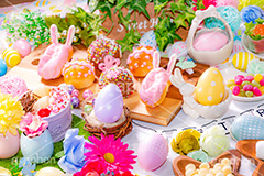 イースターパーティー,イースター,エッグ,たまご,卵,玉子,復活祭,春,スプリング,ガーリー,パーティー,ポップ,パステル,行事,風習,スイーツ,菓子,お菓子,おやつ,デザート,女子会,女子力,うさぎ,ウサギ,兎,パン,エクレア,チョコレート,POP,easter,egg,spring,pastel,party,event,dessert,bunny,chocolate