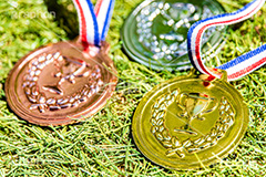 金メダル,金,優勝,玩具のメダル,玩具,おもちゃ,オモチャ,メダル,メダリスト,トロフィー,子供,こども,キッズ,表彰,競争,種目,競技,順位,競走,レース,ランク,ランキング,運動,運動会,体育祭,スポーツ,オリンピック,1位,芝生,sports,olympic,ranking,kids,medal,フルサイズ撮影