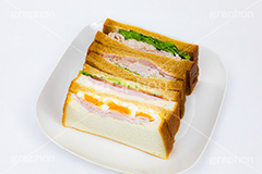 ミックスサンド,サンドイッチ,サンドウィッチ,モーニング,朝食,ハム,パストラミ,レタス,玉子,たまご,卵,玉子サンド,ゆで卵,ゆでたまご,トマト,きゅうり,キュウリ,ブレックファースト,パン,食パン,カフェ,萌え断,cafe,sandwich,morning,breakfast,bread,フルサイズ撮影