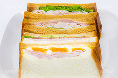 ミックスサンド,サンドイッチ,サンドウィッチ,モーニング,朝食,ハム,パストラミ,レタス,玉子,たまご,卵,玉子サンド,ゆで卵,ゆでたまご,トマト,きゅうり,キュウリ,ブレックファースト,パン,食パン,カフェ,萌え断,cafe,sandwich,morning,breakfast,bread,フルサイズ撮影