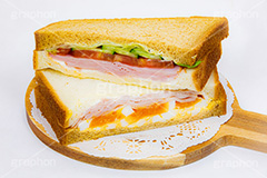 ミックスサンド,サンドイッチ,サンドウィッチ,モーニング,朝食,ハム,レタス,玉子,たまご,卵,玉子サンド,ゆで卵,ゆでたまご,トマト,きゅうり,キュウリ,ブレックファースト,パン,食パン,カフェ,萌え断,cafe,sandwich,morning,breakfast,bread,フルサイズ撮影