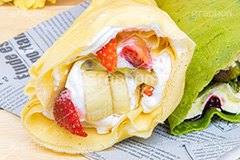 クレープ,くれーぷ,イチゴ,いちご,苺,ストロベリー,キウイ,バナナ,クリーム,生クリーム,ホイップ,スイーツ,フルーツ,抹茶,菓子,お菓子,洋菓子,甘,焼き,料理,粉,デザート,おやつ,crepe,sweet,banana,kiwi,フルサイズ撮影