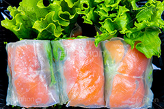 生春巻き,生春巻,サラダ,エスニック,オリエンタル,ライスペーパー,皮,レタス,菜,サーモン,salmon,salad,ethnic,フルサイズ撮影