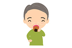 煎餅を食べるおじいさん,せんべい,煎餅,おやつ,菓子,お菓子,老人,お年寄り,おじいさん,おじいちゃん,食べる,食べる人,人物,キャラクター,イラスト,挿絵,挿し絵,illustration
