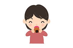 煎餅を食べるおばさん,せんべい,煎餅,おやつ,菓子,お菓子,夫婦,中年,お母さん,おばさん,食べる,食べる人,人物,キャラクター,イラスト,挿絵,挿し絵,illustration