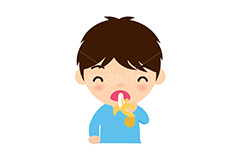 バナナを食べる男の子,子供,キッズ,男の子,バナナ,フルーツ,朝食,おやつ,菓子,お菓子,食べる,食べる人,人物,キャラクター,イラスト,挿絵,挿し絵,illustration,kids,banana,milk