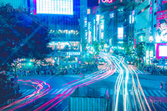 サイバーパンクな渋谷,サイバーパンク,渋谷スクランブル交差点,渋谷,しぶや,ハチ公,観光,交差点,渋谷駅,駅前,スクランブル,横断歩道,信号,雑踏,都会の雑踏,夜,夜景,光線,ネオン,繫華街,夜の街,夜の町,shibuya,japan,フルサイズ撮影