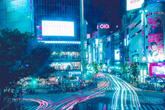 サイバーパンクな渋谷,サイバーパンク,渋谷スクランブル交差点,渋谷,しぶや,ハチ公,観光,交差点,渋谷駅,駅前,スクランブル,横断歩道,信号,雑踏,都会の雑踏,夜,夜景,光線,ネオン,繫華街,夜の街,夜の町,shibuya,japan,フルサイズ撮影