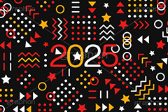 2025年号デザイン,ポップ柄,ポップ背景,西暦,年号,年賀状,お正月,正月,記事,ニュース,ポップ,デザイン,イメージ,イベント,行事,風習,メッセージ,かわいい,カワイイ,可愛い,POP,news,design,event,message,text,2025