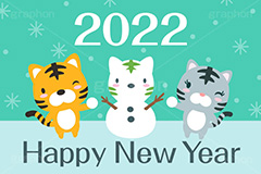 Happy New Year,ハッピーニューイヤー,ハッピーニューイヤー,2022,年号,西暦,雪合戦,雪遊び,雪,雪玉,雪だるま,雪ダルマ,スノーマン,寅キャラクター,ホワイトタイガー,お正月,正月,年賀状,干支,虎,寅,とら,寅年,イベント,冬,行事,イラスト,ポップ,可愛い,かわいい,カワイイ,キャラクター,動物,ニューイヤー,newyear,illustration,POP,winter,tiger,snow