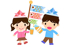 こどもの日パーティー,パーティー,こどもの日,子供の日,こども,子供,こいのぼり,鯉のぼり,5月5日,端午,節句,男の子,女の子,キッズ,ボーイ,ガール,ジュース,飲む,折り紙,かぶと,兜,カブト,和,文化,風習,行事,人物,男女,キャラクター,イラスト,character,japan,kids,boy,girl,illustration,party,juice