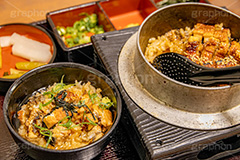 ひつまぶし,名古屋めし,ウナギ,釜めし,釜飯,うなぎ,鰻,蒲焼,かば焼き,土用の丑の日,土用,丑の日,夏,和食,日本食,日本料理,ごはん,ご飯,だし,出汁,薬味,ねぎ,ネギ,きざみのり,刻み海苔,わさび,ワサビ,スタミナ,性,季節感,照り,ツヤ,たれ,タレ,しゃもじ,サマー,ソウルフード,summer,japan,rice,soulfood,フルサイズ撮影