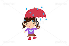 雨女,雨,お出かけ,お出掛け,予定,傘,残念,天気,こども,子供,キッズ,女の子,キッズ,ガール,家族,人物,キャラクター,イラスト,可愛い,かわいい,カワイイ,挿絵,挿し絵,character,kids,girl,illustration